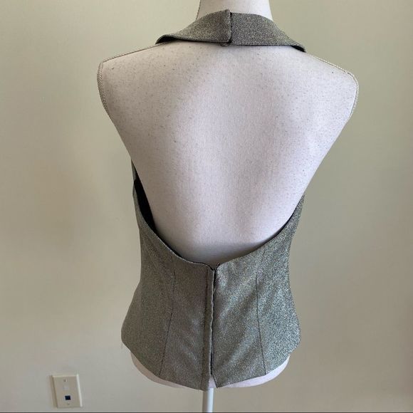 Women’s Silver Sparkle Halter Top Size 12 New With Tags - Picture 7 of 9